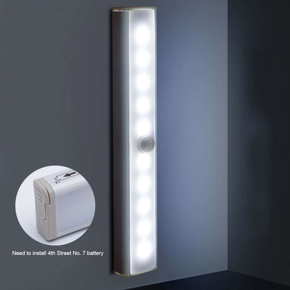 

Motion Sensor LED Night Induction Battery Automatic for Kitchen Cabinet Hallway Stairs Wardrobe Lamp