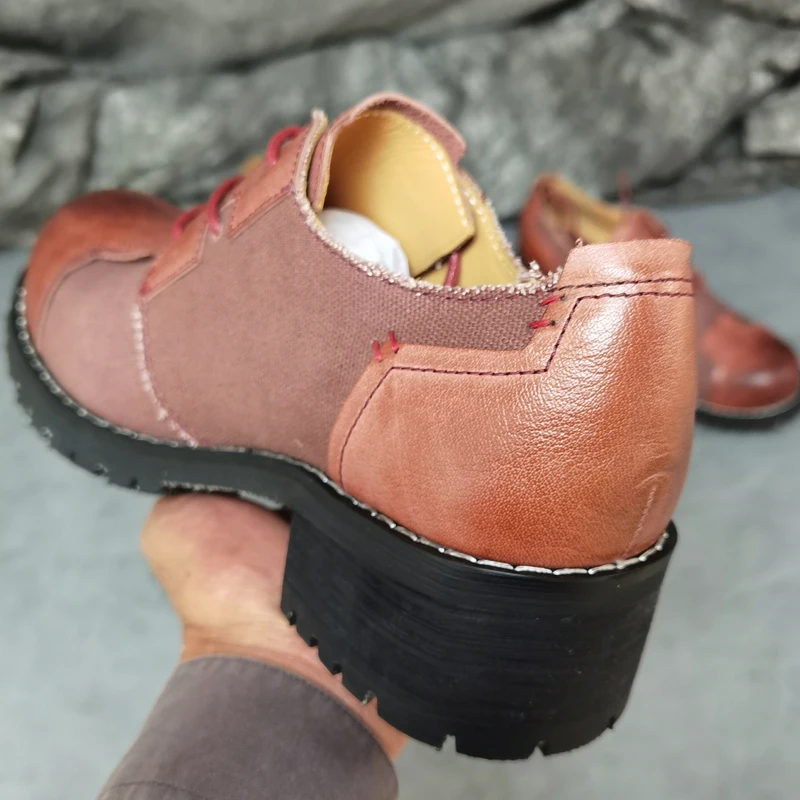 Мужские парусиновые туфли на платформе со шнуровкой