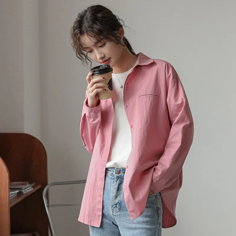 

Women's Blouses Polo Shirts Chiffon Top Fashion Casual Shirt Long Sleeve Summer Blouse Plus Size Loose Button Lady Tops 20106