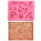 Животные Лев Слон Тигр Форма 3D силиконовые формы для пирожных Сделай Сам Плесень мыло помадка Шоколадные конфеты Замороженные выпечки