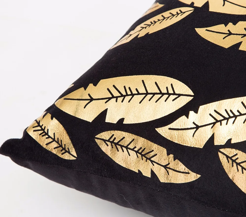 2020 Bronzing наволочка чехол для подушки художественная полоса золотой шлейф черный