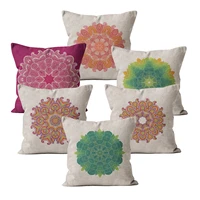 mandala pattern pink linen throw pillow case 45x45 4040 cushion cover car decor home decoration sofa decorative pillowcase
