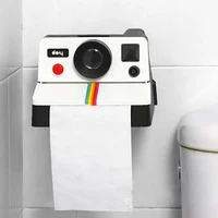 creative abs retro cute camera toilet paper holder tissue box wall hanging bathroom shelf holder hook punch free tissue holder