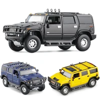 132 hummer h2 car alloy sports car model diecast sound light super racing suv collection toys for children christmas gift