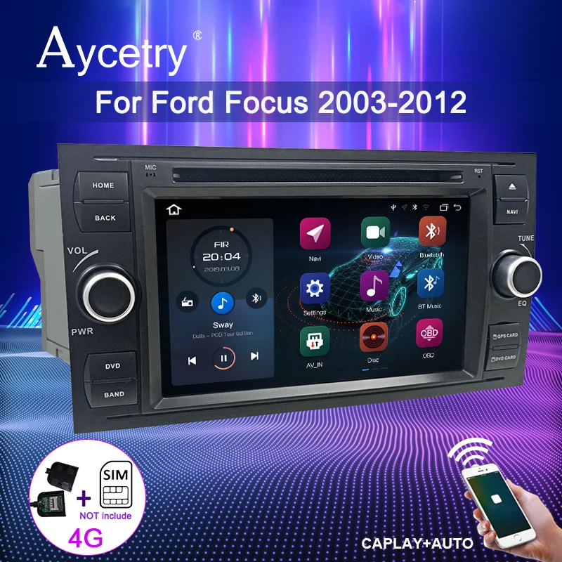 Автомобильное радио 2 din Android 10 Авторадио для Ford Focus mk2 Mondeo S max C MAX Galaxy Fiesta transit Fusion