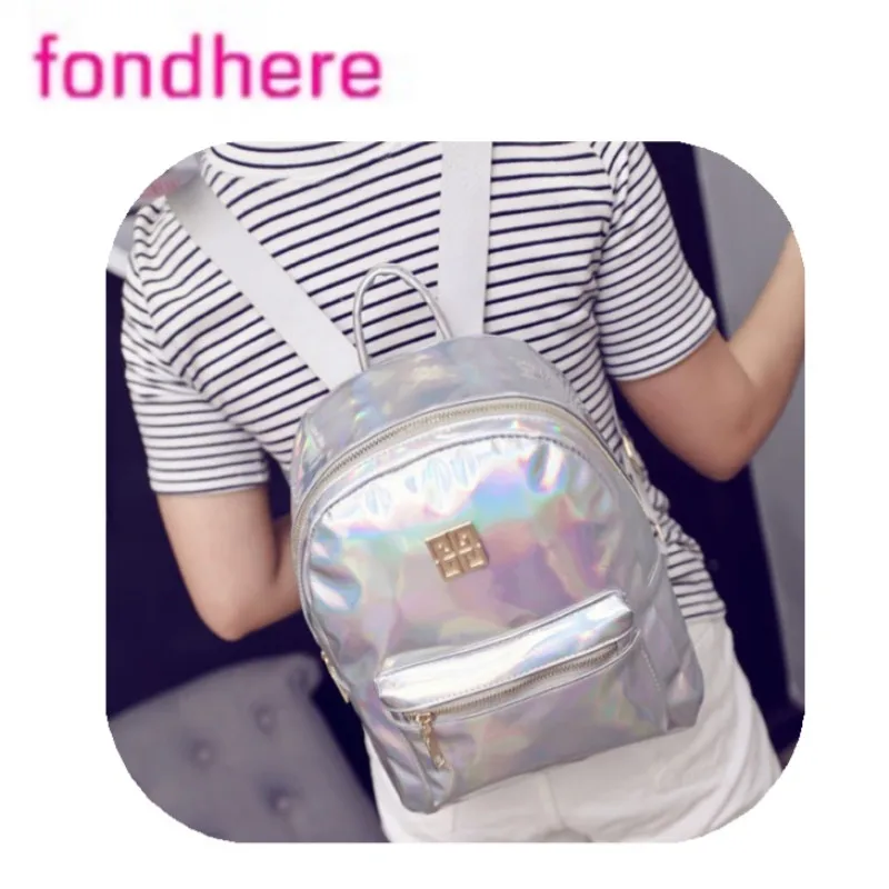 

New style simple reflective laser PU backpack outdoor fashion backpack polyester backpack large capacity bright fashion schoolba