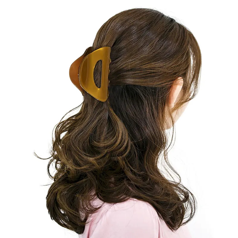 Женские Геометрические зажимы для волос акриловая Заколка краб полукруглая