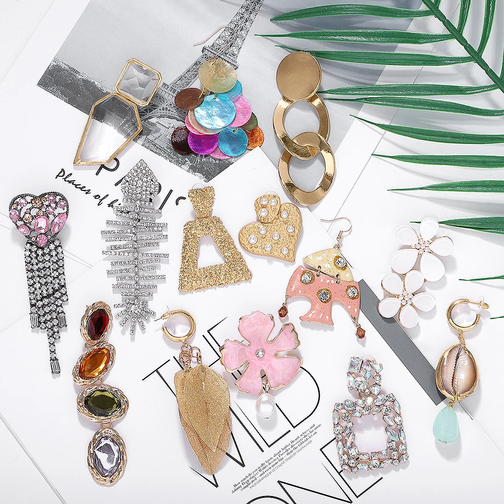 Женские серьги в виде цветка ZA эффектные Разноцветные серьги-подвески стиле бохо