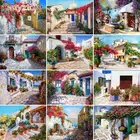 GATYZTORY рамка для самостоятельной раскраски по номерам, рисование на тропе Санторини, Раскраска по номерам, пейзаж, акриловая стена, искусство на холсте по номерам, подарок