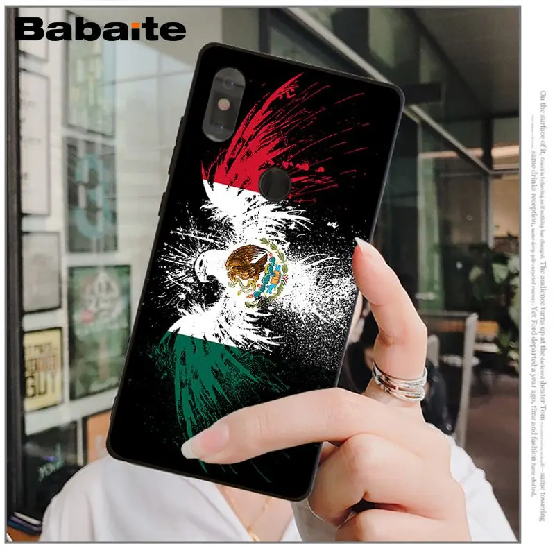 Babaite Mexican National flag emblem Soft black Phone Case for Xiaomi Mi 6 Note3 8 8SE Redmi 5 5Plus Note4 4X Note5 Cellphones