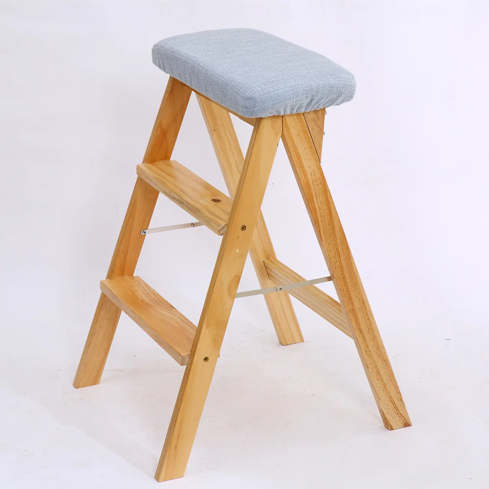 구매 단단한 나무 접이식 의자 간단한 휴대용 다기능 사다리 의자, 크리에이티브 홈 주방 높은 벤치