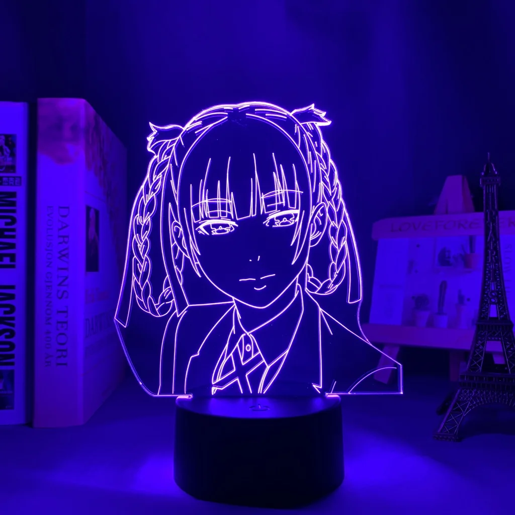 

Kakegurui Compulsive Gambler Kirari Momobami Led Night Light for Bedroom Decor Nightlight Birthday Gift Anime 3d Lamp Kakegurui