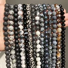 Круглые бусины AAAA, 4681012 мм, натуральный качественный черный полированный матовый оникс, Агаты, прядь 15 дюймов, размер выбора для изготовления ювелирных изделий