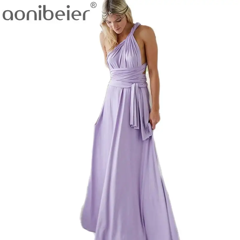 Aonibeier пикантные Для женщин макси Клубное Бандажное платье Длинные вечерние