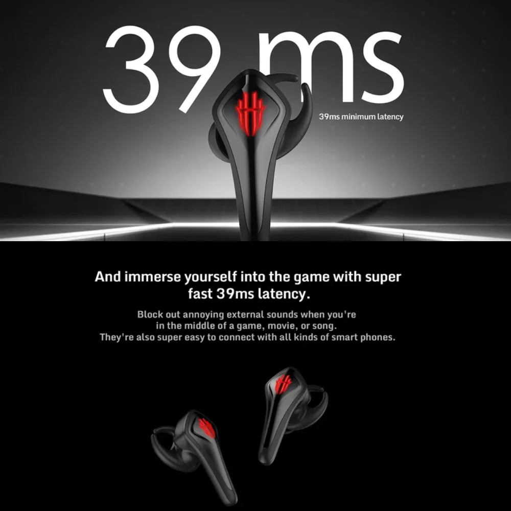 Игровые наушники RedMagic TWS беспроводные Bluetooth Redmagic Cyberpods для 5G 39 мс с низкой