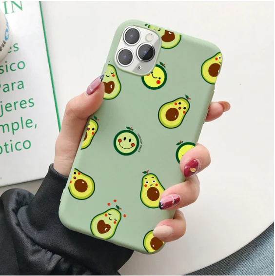 

Милый мультяшный чехол для телефона с авокадо для iphone 11, 12 Pro, Max, XS, XR, 6, 7, 8 plus, SE20, мягкий силиконовый чехол-накладка из ТПУ, ракушка для пар
