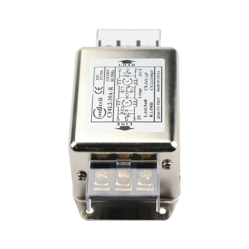 Ghxamp EMI фильтр блок питания 10A 20A 30A Расширенный EMI клеммный блок фильтр для аудио усилителя анти-помехи 1 шт
