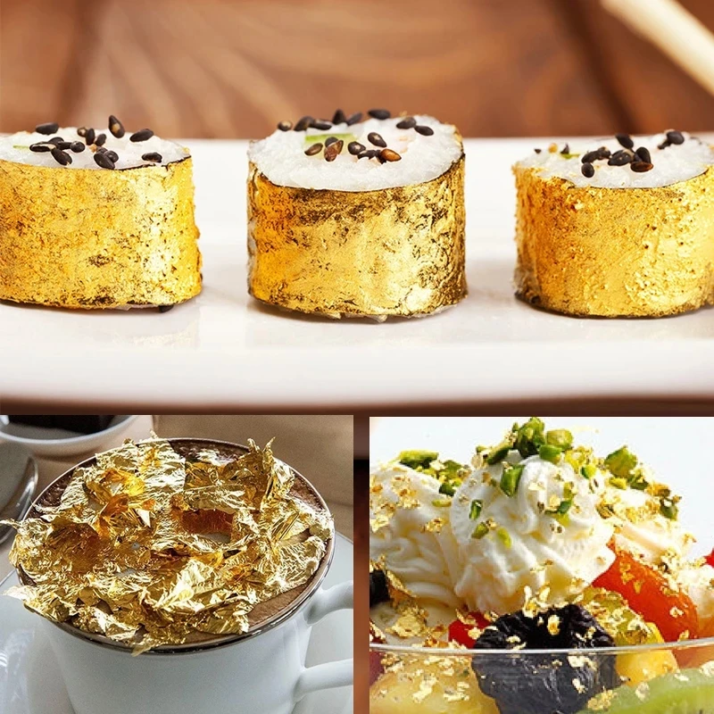 

100 Pieces of Imitation Gold and Silver Foil Leaf Board Gilded DIY Art Craft Paper