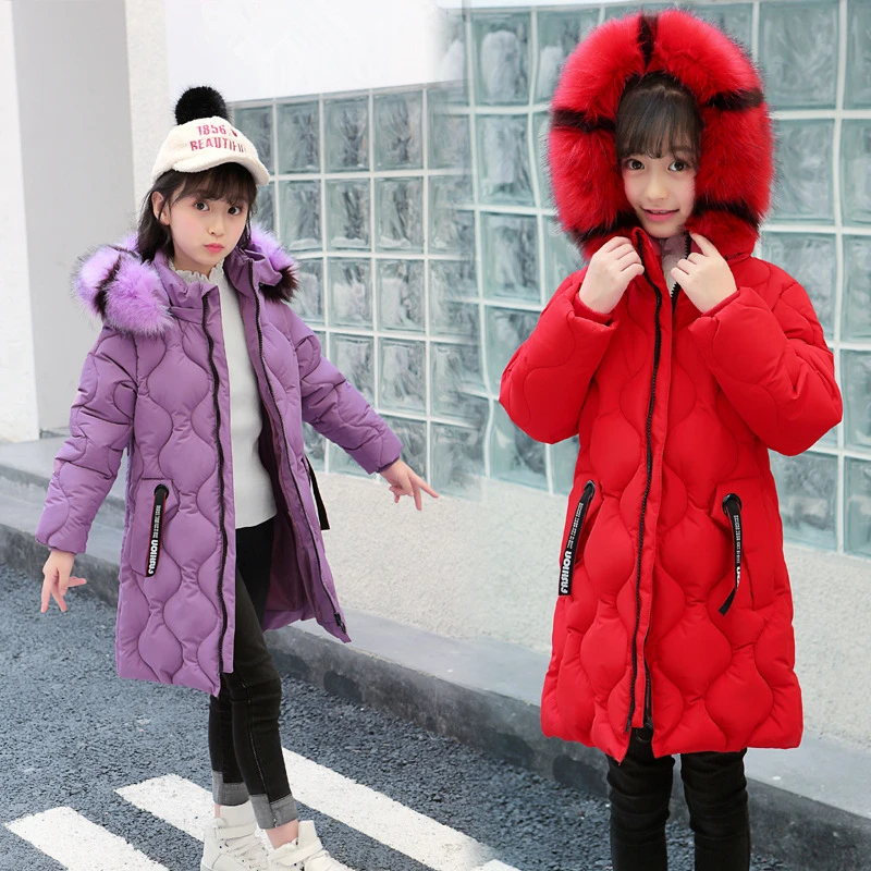 Новая модная детская одежда зимняя теплая куртка для маленьких девочек парка