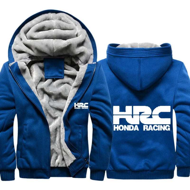 

Jacket Men HRC race motorcycle Car Logo Print Hoodies Thicken Hoodie Men Winter Warm Fleece cotton Zipper Camouflage Raglan Coat