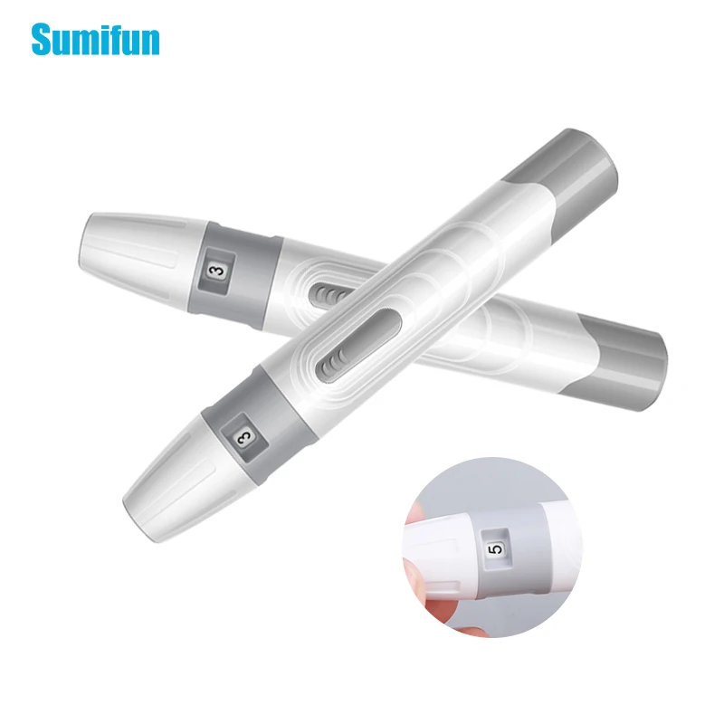 

1pc Lancet Pen Lancing Device For Diabetics Blood Collect 5 Adjustable Depth Test Pen Blood Sampling Glucose Monitor Accessories