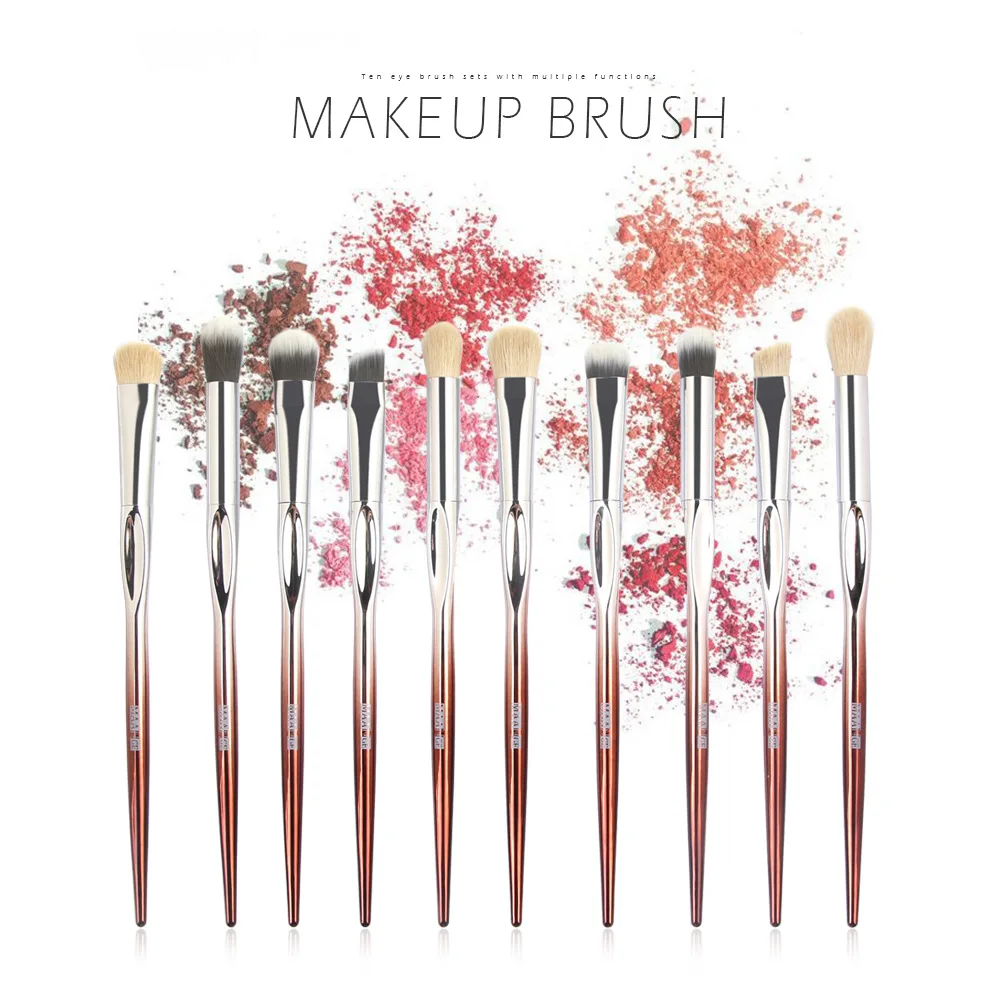 

Набор кистей для теней для век Профессиональные 10 шт. Кисть для макияжа для бровей теней для век смеси консилера маркер затенения Кисть для ...