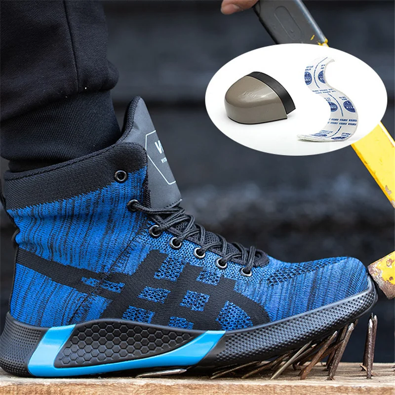 Мужские сетчатые рабочие ботинки роскошная брендовая дышащая обувь со стальным