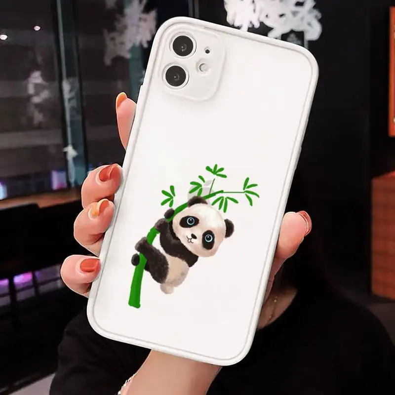

Off Panda Cat Dinosaur Phone Case Matte Transparent for iPhone 7 8 11 12 s mini pro X XS XR MAX Plus cover funda