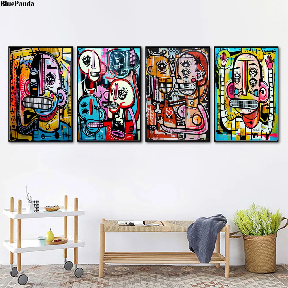 Граффити, уличное искусство, абстрактный красочный джоавайм, холст, плакат, художественная живопись, вся картина, печать, гостиная, спальня, Декор