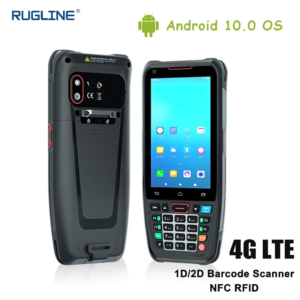 Портативный КПК, процессор считывания данных, терминал Android 10,0, 2D сканер штрих-кода, беспроводной Wi-Fi Bluetooth GPS GSM 4G