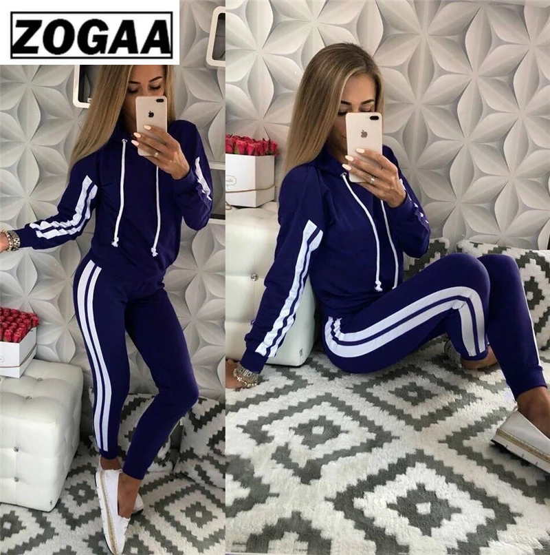 Новинка 2019 Женский Повседневный Спортивный костюм женский комплект из двух