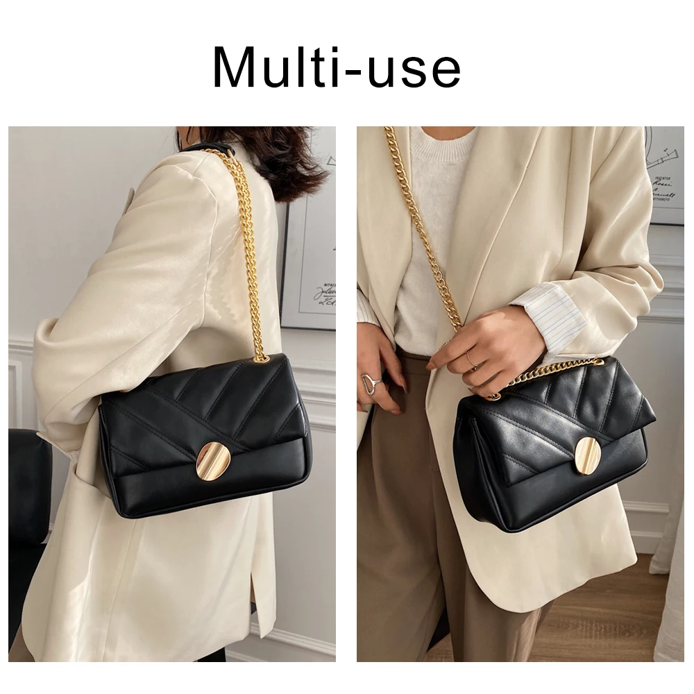 luxury designer big ladies hand bags 2022 new soft shoulder bags for women fashion chains crossbody bag pu leather handbags free global shipping