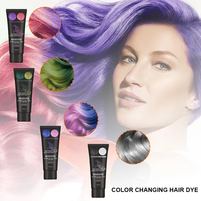 

Thermochromic Hair Dye Instant Fast Dry Hair Coloring Not Hurt Long Lasting Waterproof Fashion DIY Hair Paint Wax 50ml TSLM1