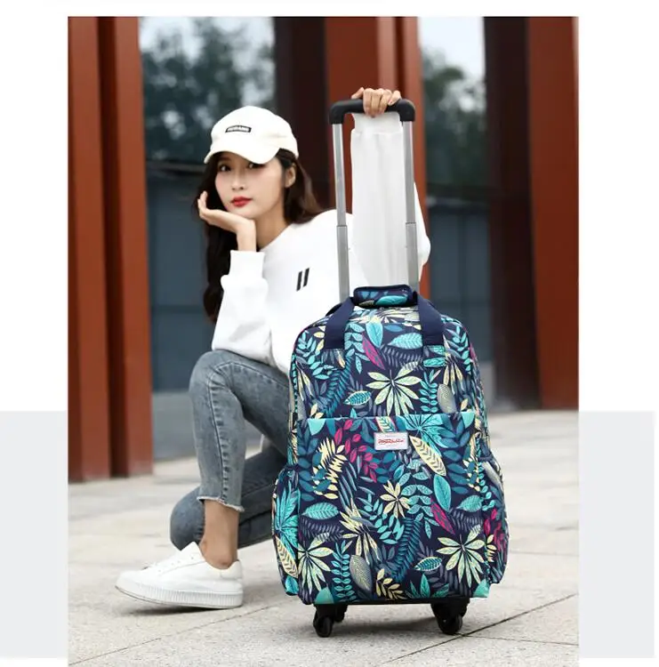 20 Inch women rolling luggage backpack carry on hand Luggage bag cabin travel trolley bags wheels trolley luggage wheeled Bag