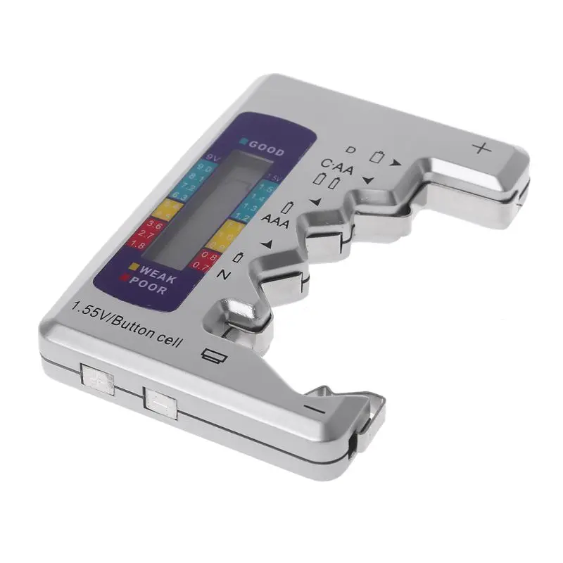 

Digital Battery Tester Battery Capacity Detector For C/D/N/AA/AAA/9V 6F22 Batteries /1.55V button cell J6PC