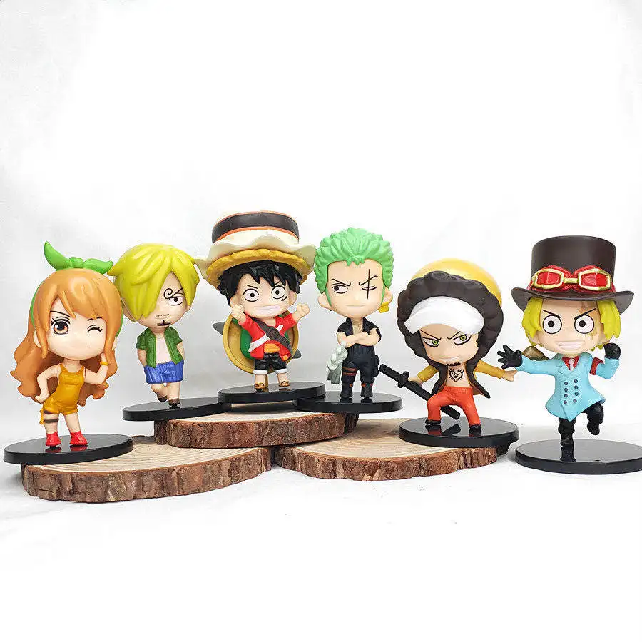 

6pcs/Set One Piece Antistress Fidget Toy Anime Q Version Luffy Roronoa Zoro Nami Sanji PVC Figures Toys Kawaii Dolls Kid Gift