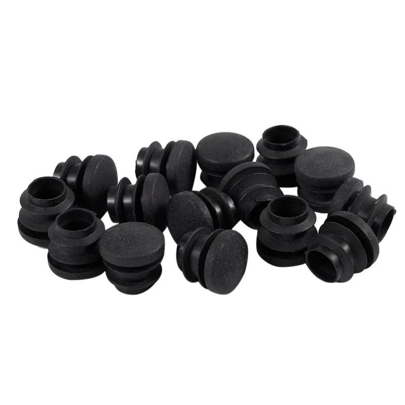 JHD-15Pcs черная пластиковая заглушка с заглушкой для круглых труб 16 мм