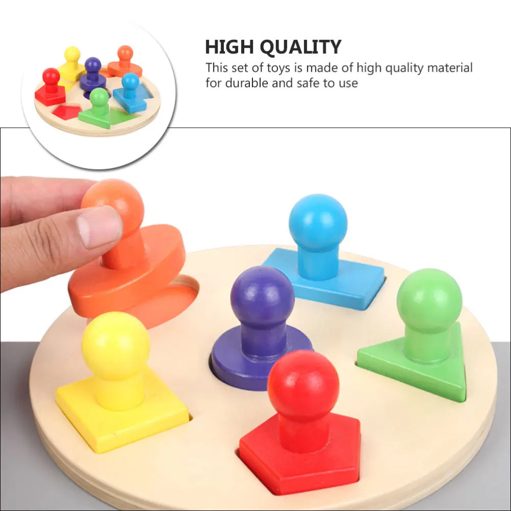 

1 Set Kids Geometric Color Game Wooden Educational Geometry Match Game