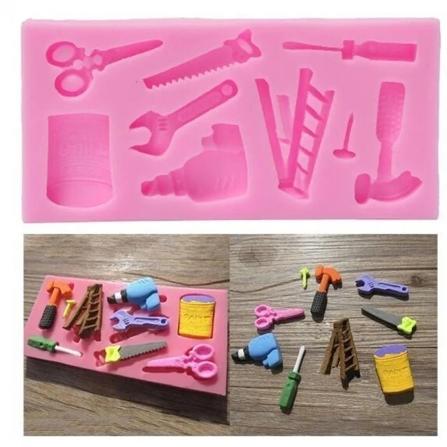 3D ремонтные инструменты форма для торта силиконовый молоток в форме ножниц