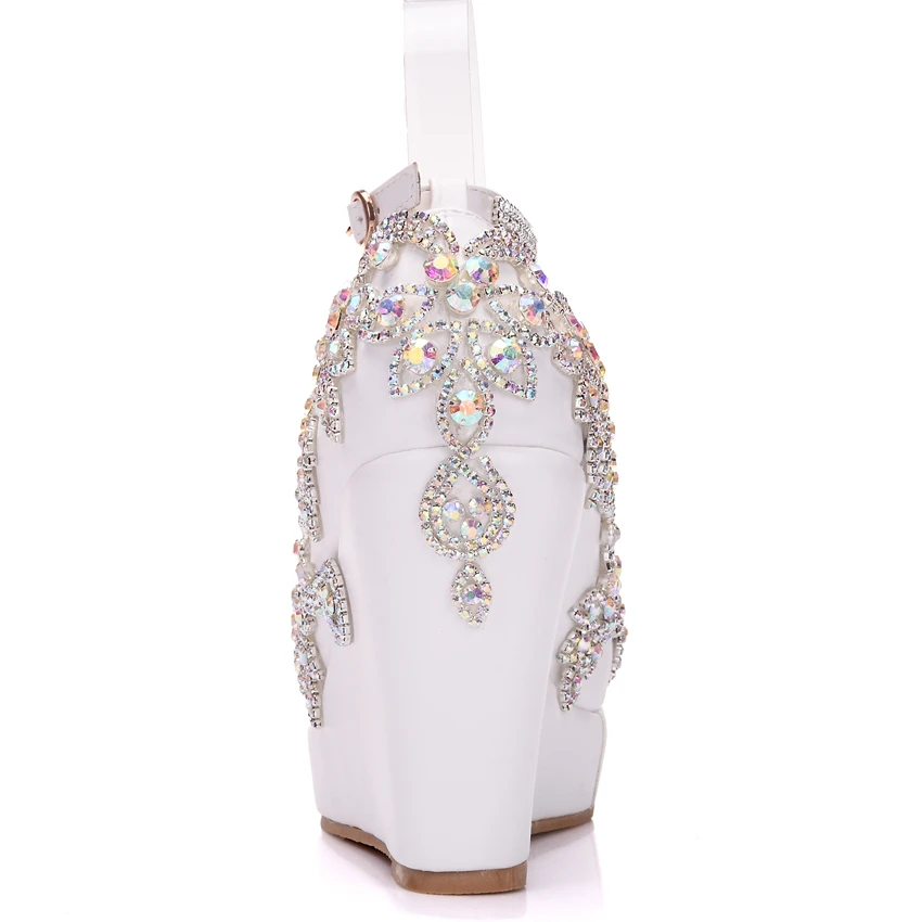 Туфли-лодочки со стразами роскошные свадебные туфли на платформе Вечерние