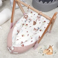 baby nest bed 9050cm portable crib travel bed washable infant toddler cotton cradle for newborn baby bed bassinet bumper