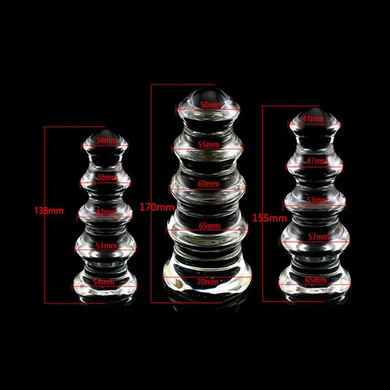 Анальная пробка Анальный секс большая со стразами Вагина мяч пирекс стеклянный