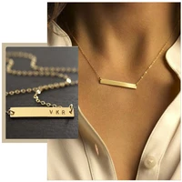chic personalized bar chokers for women custom horizontal stainless steel id bar necklace elegant party jewelry custom gift