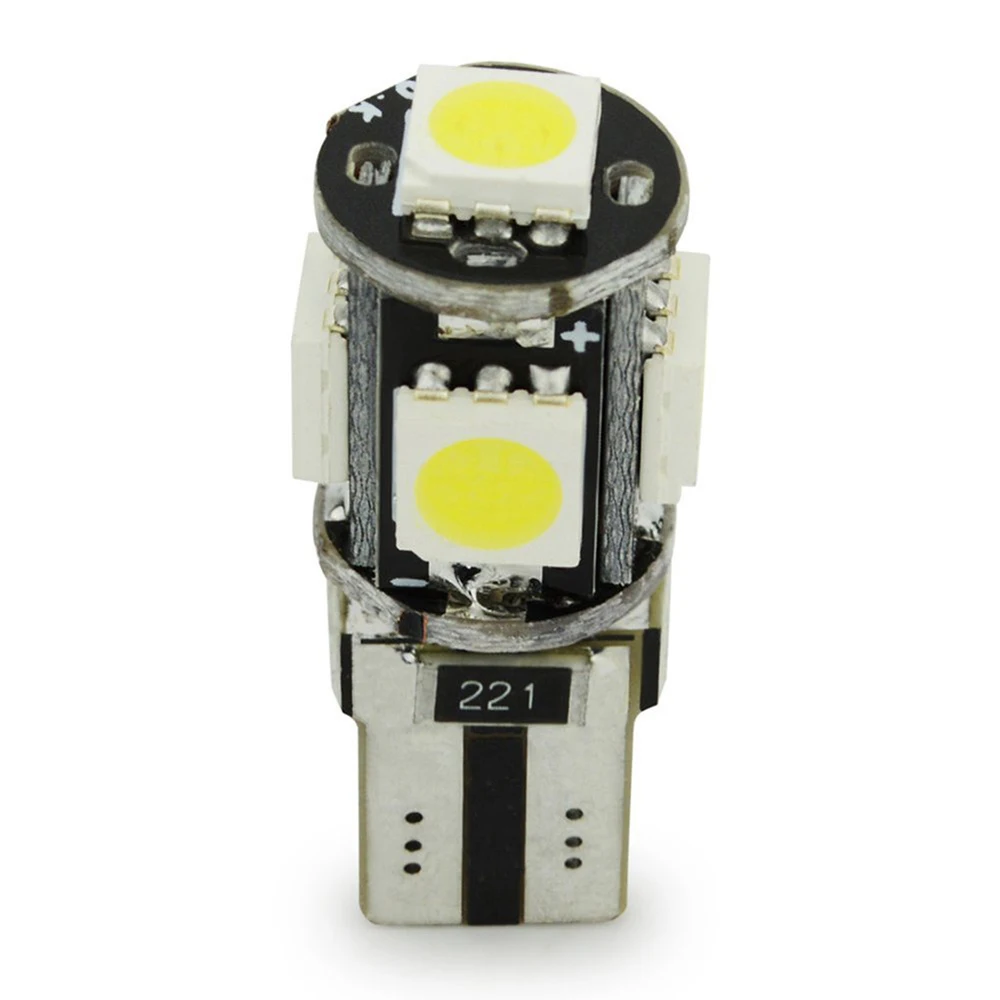 Светодиодный светильник 1 Вт DC12V белый 5SMD 5050 высокое качество Canbus ширина лампы нет ошибки авто лампа светодиодный светильник 2 шт