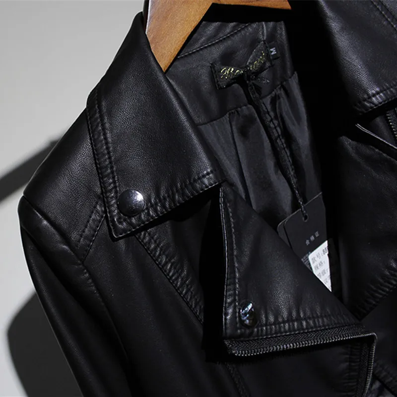 

Women's Leather Jacket 2021 New Fashion Spring Artificial PU Leather Coat Cool Girls Motorbikes Jackets Clothing LPL219
