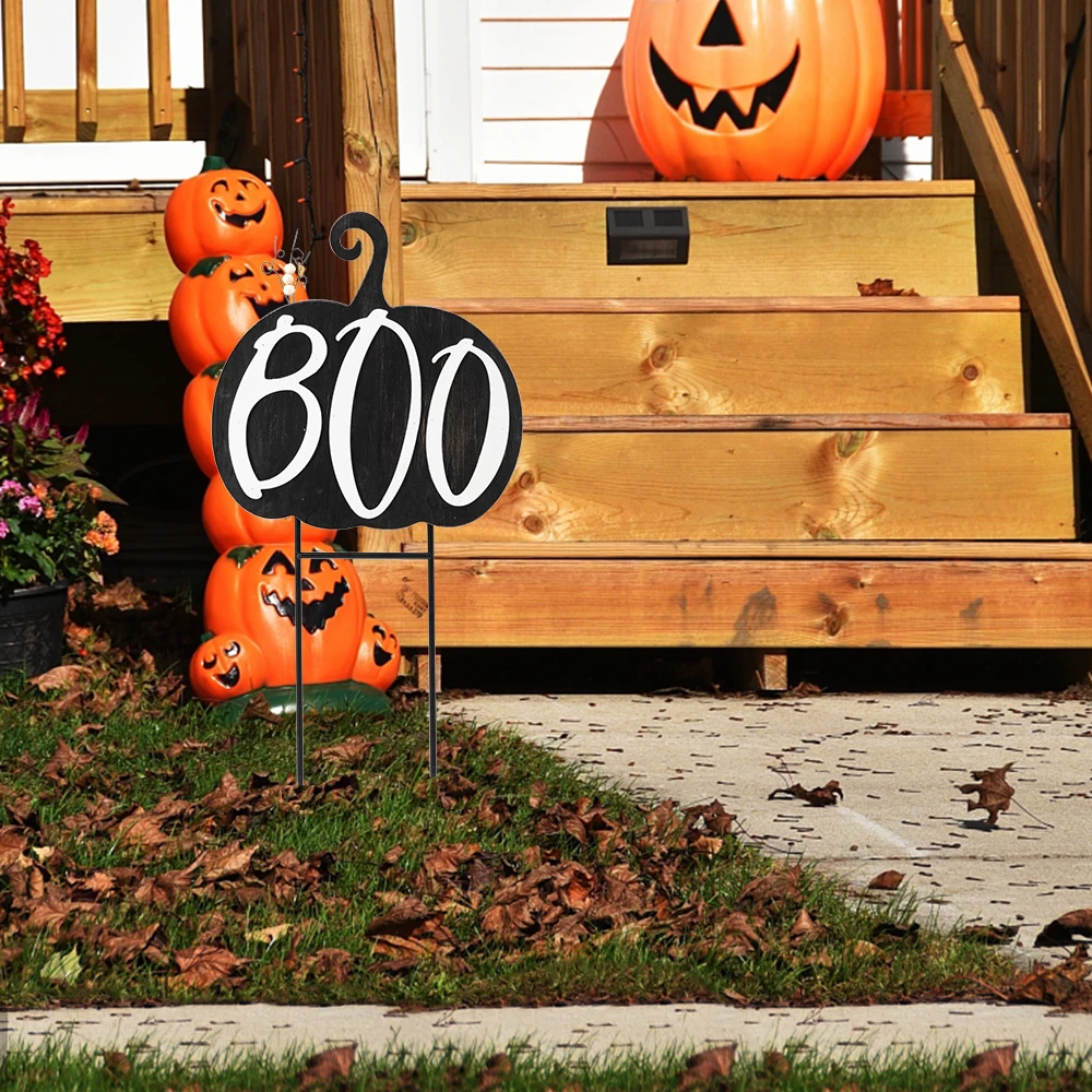 

1Pcs Attractive Boo Halloween Hanging Sign Holiday Wall Sign for Paert Indoor Outdoor