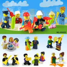 Children 20 Mini City Professional People Jewelry Cartoon Doll Minifigure Accessories Assembled Building Block Toy Gift For Kids