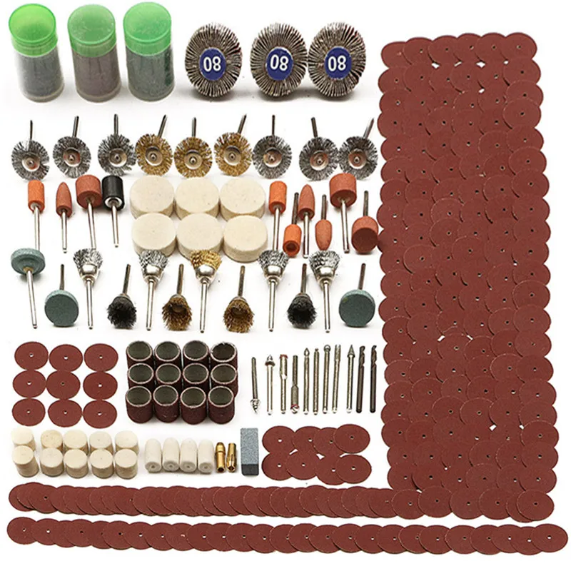 

350pc Electric Grinder Rotary Tool Accessory Bit Set For Grinding Sanding Polishing Disc Wheel Tip Cutter Drill Polish Compound
