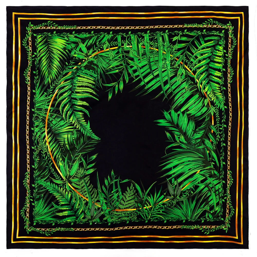 

Женский шелковый шарф с атласным краем, 90x90 см