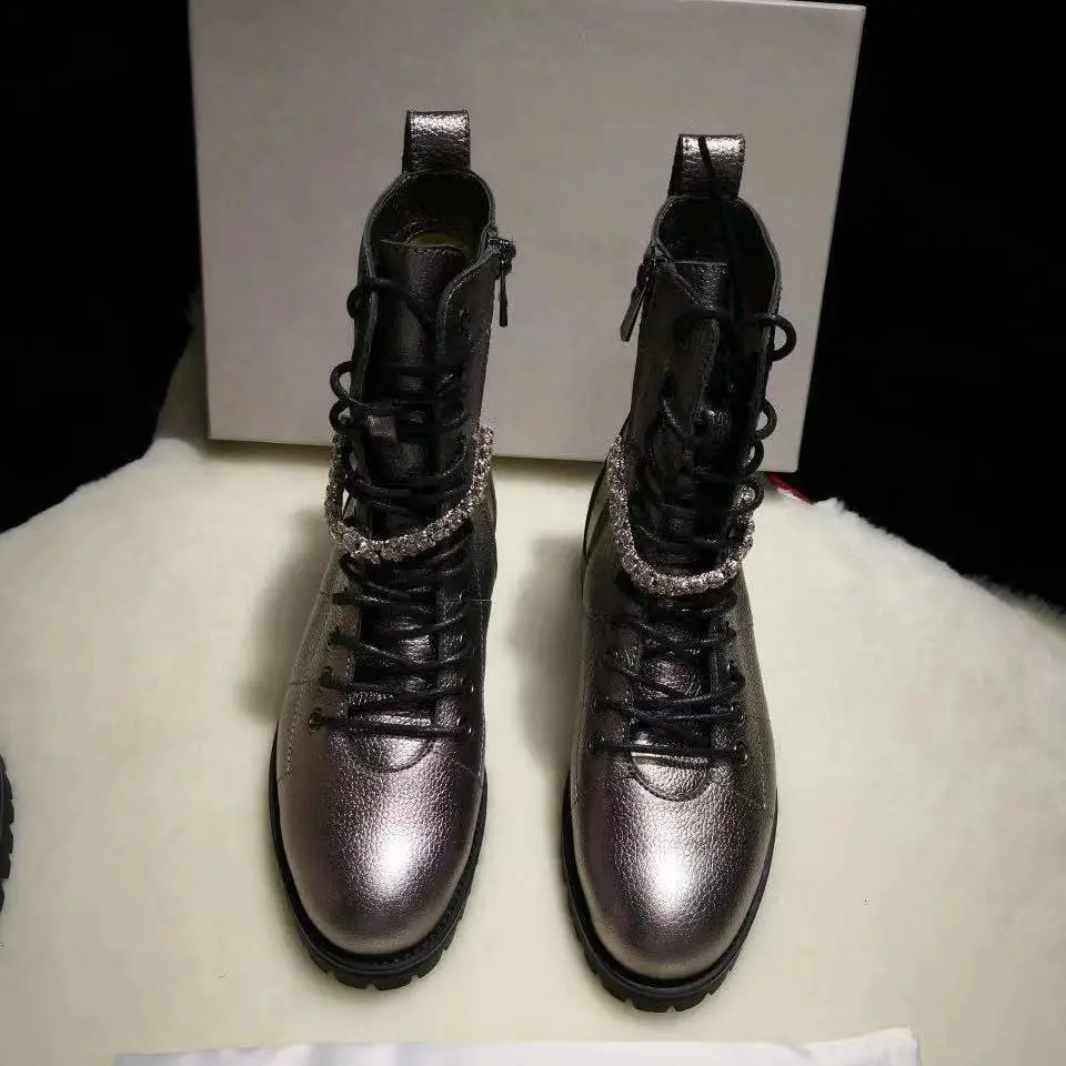 Женские ботинки со стразами Новинка 2019 года сезон осень-зима женские Ботинки martin